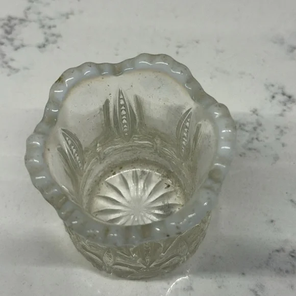 Victorian Toothpick Iris & Meander Clear Opalescent Glass Jefferson Glas… - Picture 2 of 8